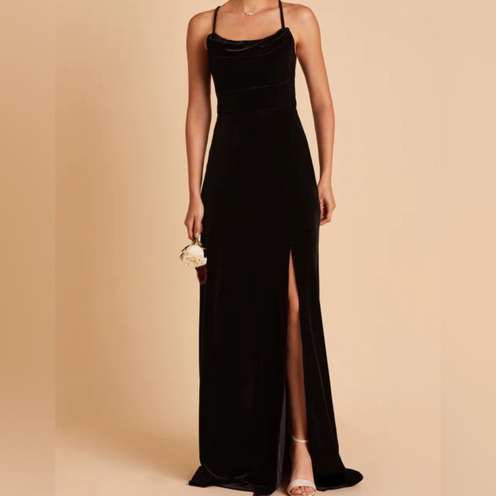 Birdy grey Ash velvet dress Ladies size small Black classic stretch gown - Picture 1 of 9